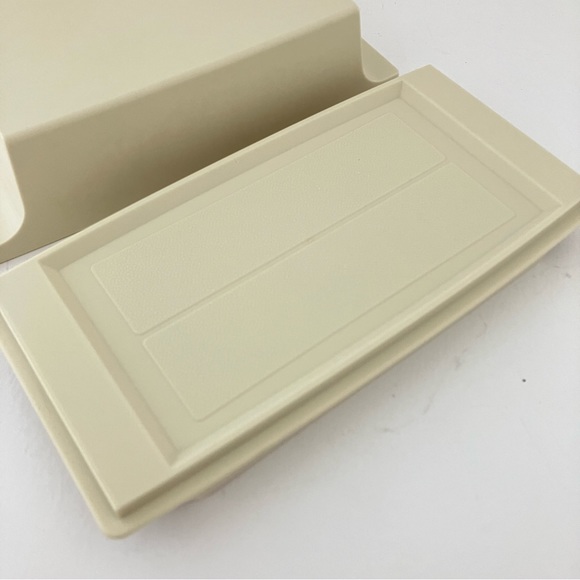 Vintage Tupperware Double 2 Stick BUTTER DISH Container Holder #1512 Almond - Picture 7 of 9